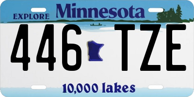 MN license plate 446TZE