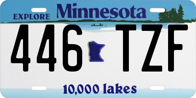 MN license plate 446TZF