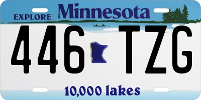 MN license plate 446TZG
