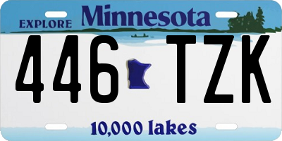 MN license plate 446TZK