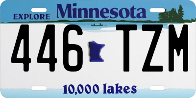 MN license plate 446TZM