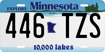 MN license plate 446TZS