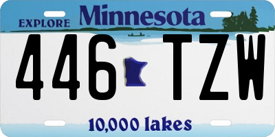 MN license plate 446TZW