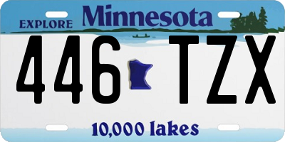 MN license plate 446TZX