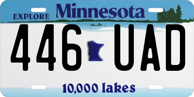 MN license plate 446UAD