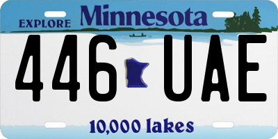 MN license plate 446UAE