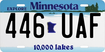 MN license plate 446UAF