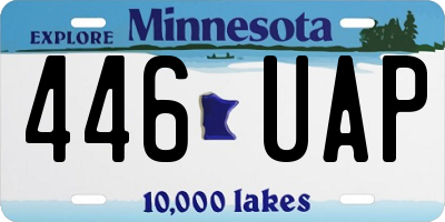 MN license plate 446UAP
