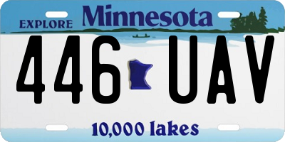 MN license plate 446UAV