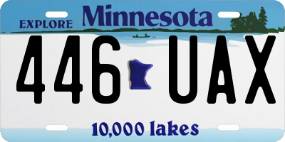 MN license plate 446UAX