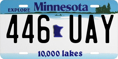 MN license plate 446UAY