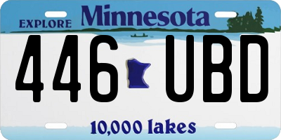 MN license plate 446UBD