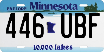 MN license plate 446UBF