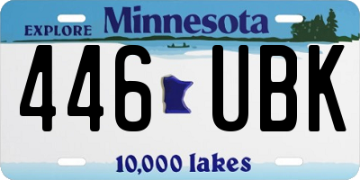 MN license plate 446UBK