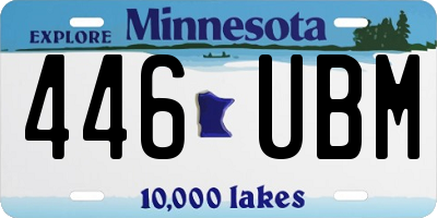 MN license plate 446UBM