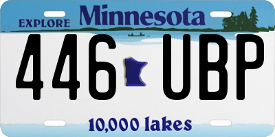 MN license plate 446UBP
