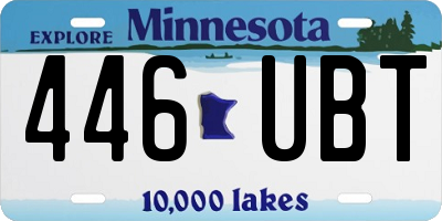 MN license plate 446UBT