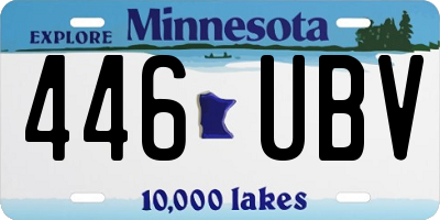 MN license plate 446UBV