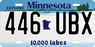 MN license plate 446UBX