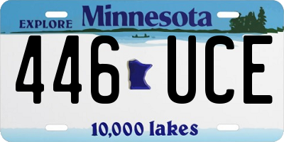MN license plate 446UCE