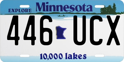 MN license plate 446UCX