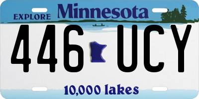 MN license plate 446UCY