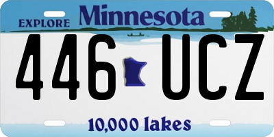 MN license plate 446UCZ