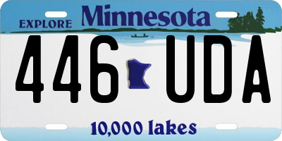MN license plate 446UDA