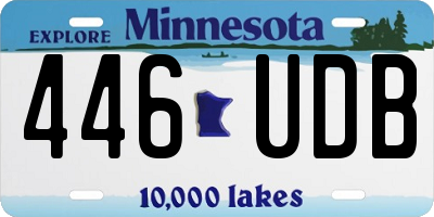 MN license plate 446UDB