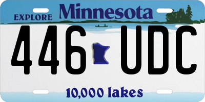 MN license plate 446UDC