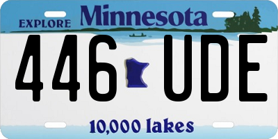 MN license plate 446UDE