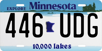 MN license plate 446UDG