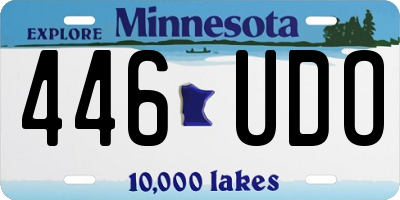 MN license plate 446UDO