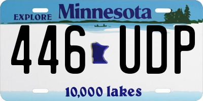 MN license plate 446UDP