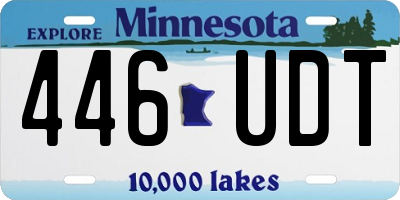 MN license plate 446UDT