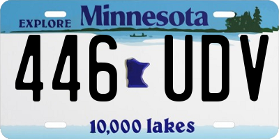 MN license plate 446UDV