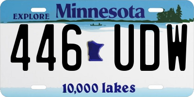 MN license plate 446UDW