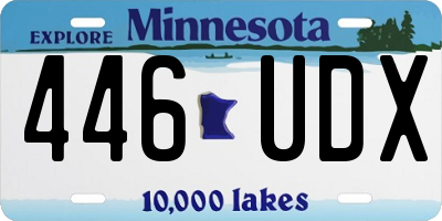 MN license plate 446UDX