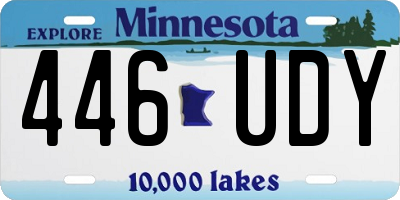 MN license plate 446UDY