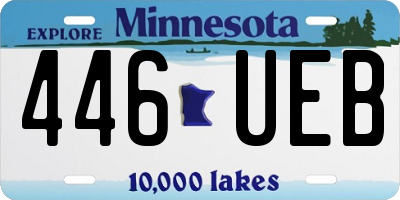 MN license plate 446UEB