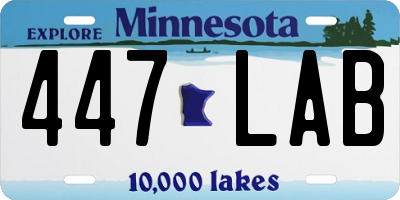 MN license plate 447LAB