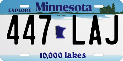 MN license plate 447LAJ