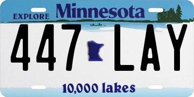 MN license plate 447LAY