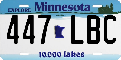 MN license plate 447LBC