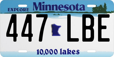 MN license plate 447LBE