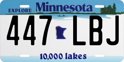 MN license plate 447LBJ