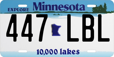 MN license plate 447LBL