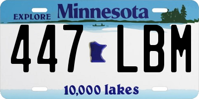 MN license plate 447LBM