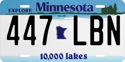 MN license plate 447LBN