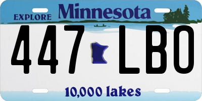 MN license plate 447LBO